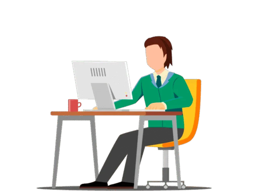 Ilustración: persona trabaja en su computador