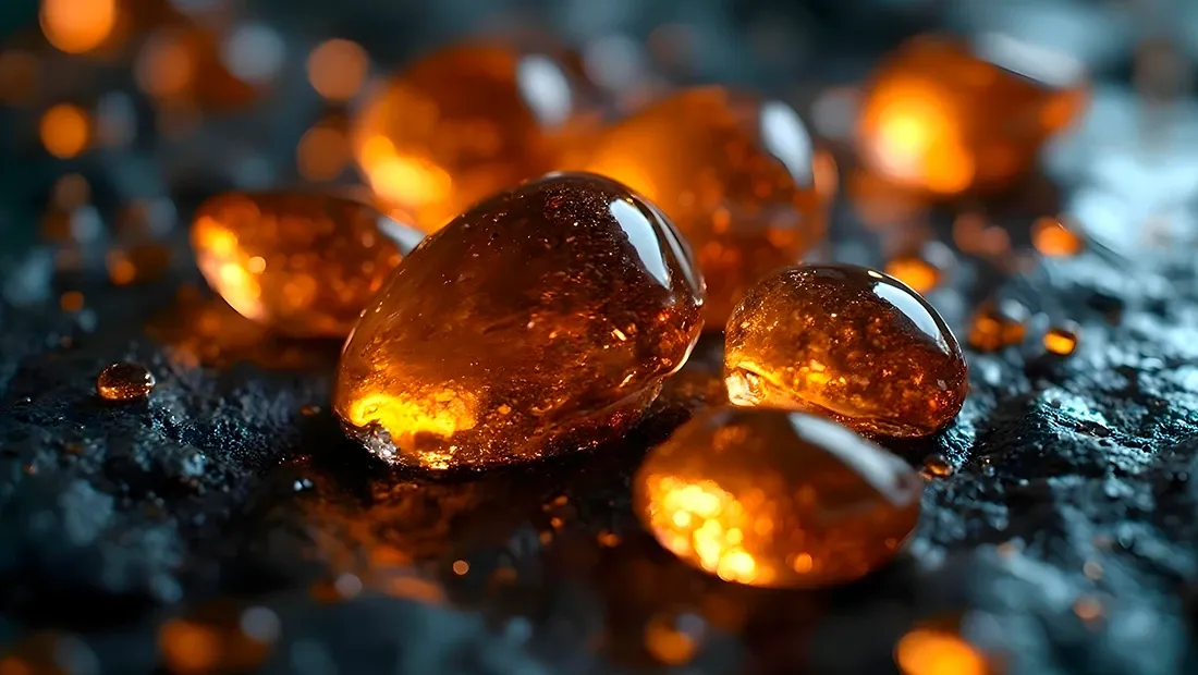 Parisita tallada: gemas de color naranja